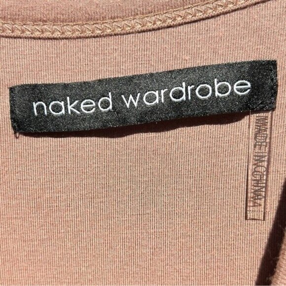 🌻NWOT Naked Wardrobe Coco Tan One-Shoulder Body-Con Minidress | Size L - Picture 6 of 8